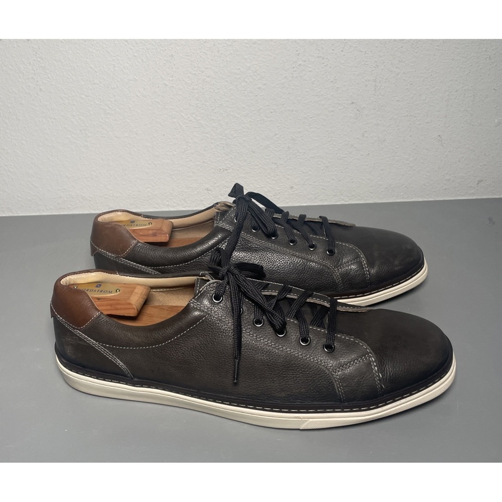 Johnston & Murphy Men's 13M Leather Sneakers Brown Casual Low Top Shoes